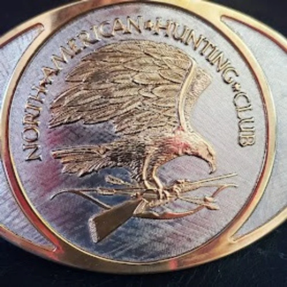 North American Hunting Club Wings of Gold 24k Gold Rhodium Belt Buckle NAHC Gift